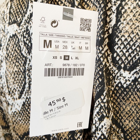 ZARA Snake Print Blouse, Size M - Picture 5 of 6